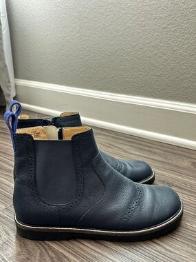 Mini Boden Kids Navy Blue Leather Chelsea Boots